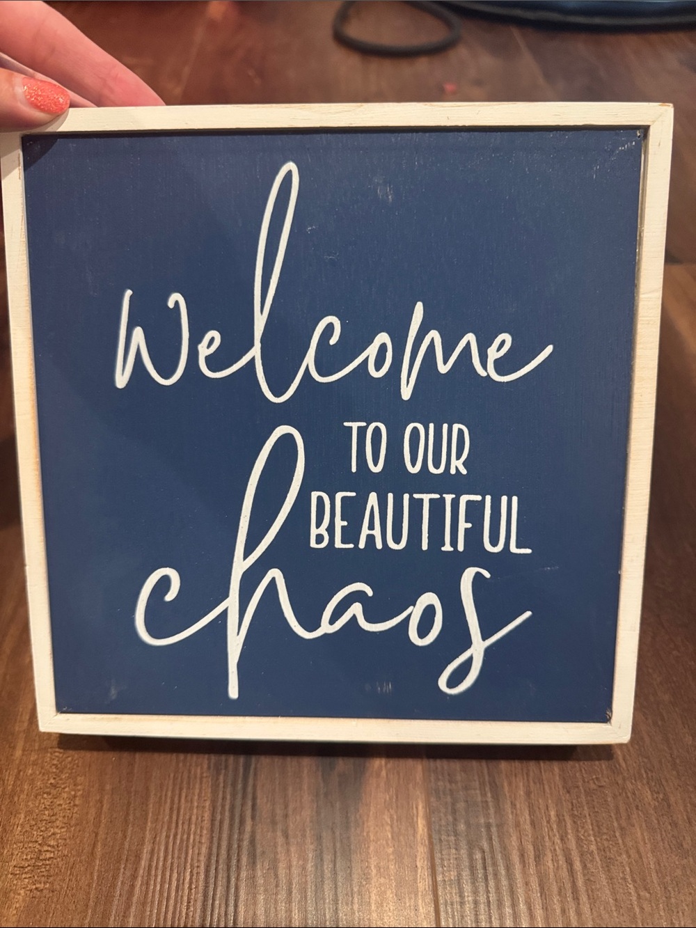 Hobby Lobby “Welcome to Our Beautiful Chaos" Framed Wall Sign
